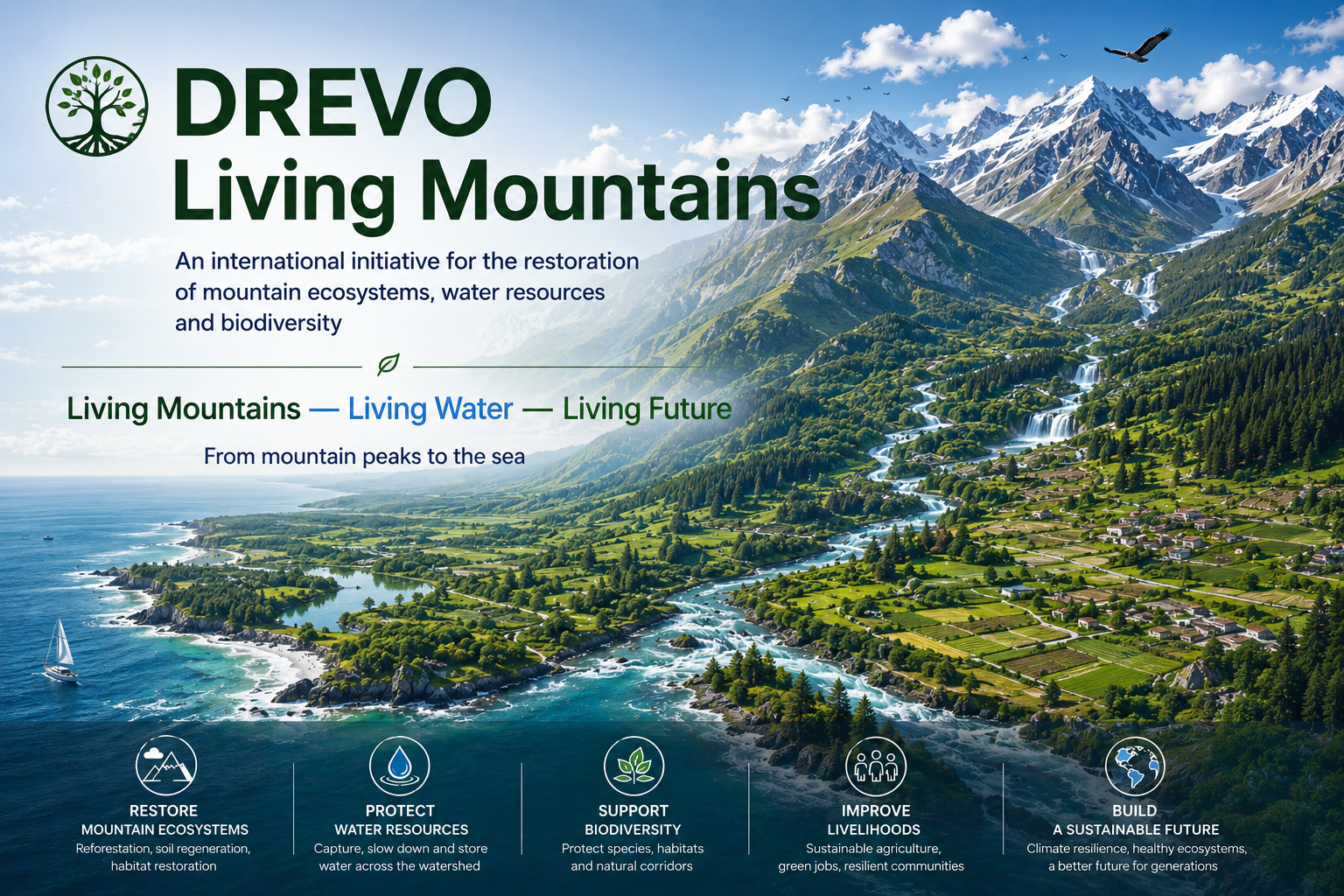 DREVO Living Mountains — Slide 1